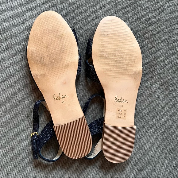 Boden Beatrix Raffia Sandals Navy 41 - Picture 5 of 5